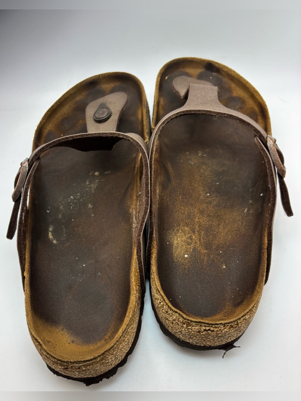 Birkenstock Gizeh Brown Thong Sandals EU 42 US 9-9.5 Cork Footbed Adjustable - Picture 6 of 6